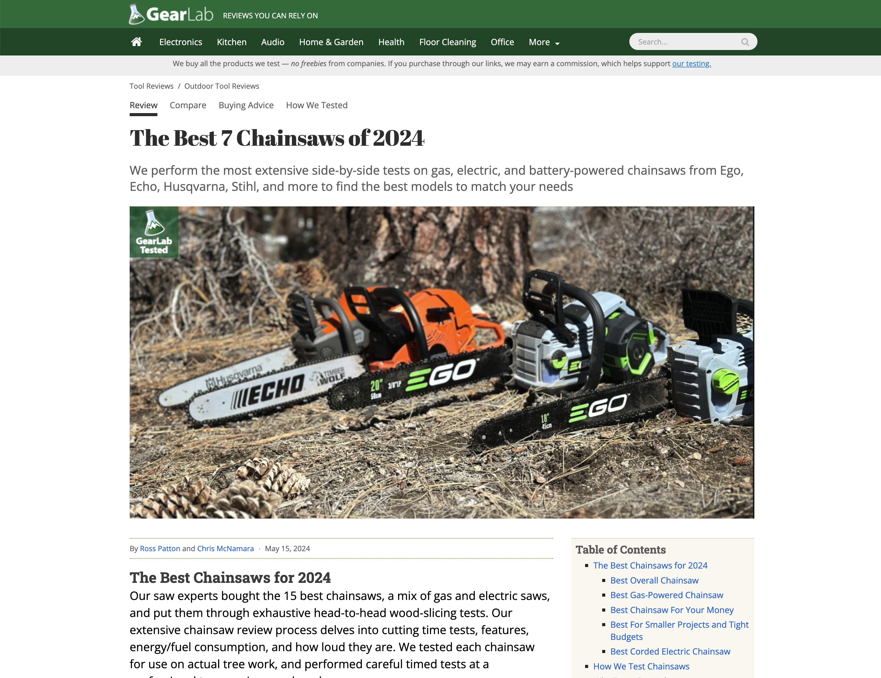 Gear Labs best chainsaws